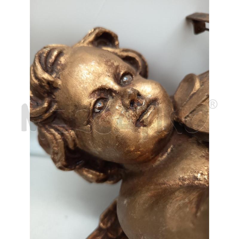 SCULTURA LEGNO DORATO PUTTO SUONATORE | Mercatino dell'Usato Roma porta maggiore 5