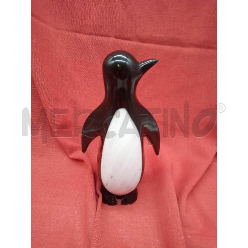 SCULTURA PINGUINO VETRO NERO MARMO | Mercatino dell'Usato Roma porta maggiore 1