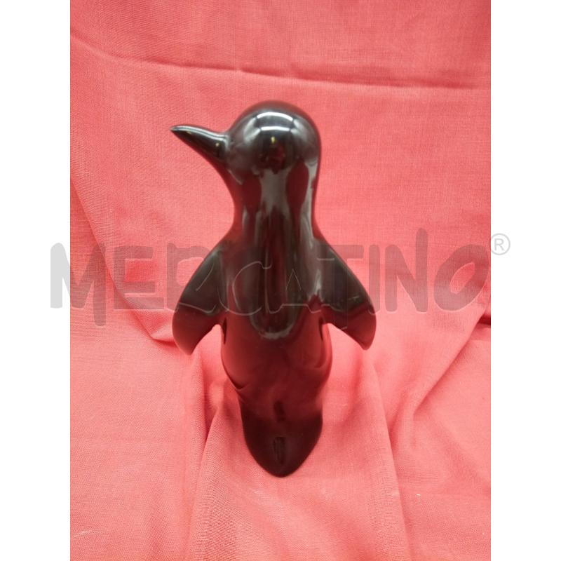 SCULTURA PINGUINO VETRO NERO MARMO | Mercatino dell'Usato Roma porta maggiore 3