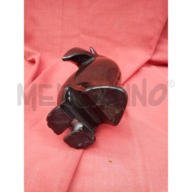 SCULTURA PINGUINO VETRO NERO MARMO | Mercatino dell'Usato Roma porta maggiore 5