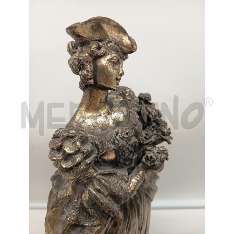 SCULTURA TERRACOTTA ARGENTATA DAMINA BASE LEGNO | Mercatino dell'Usato Roma porta maggiore 2