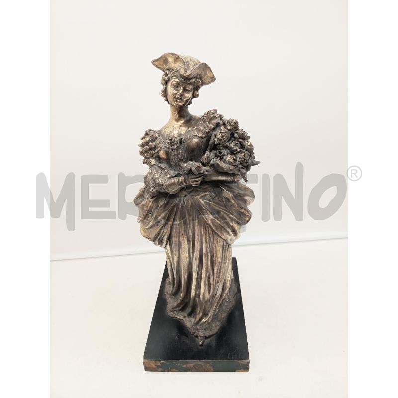 SCULTURA TERRACOTTA ARGENTATA DAMINA BASE LEGNO | Mercatino dell'Usato Roma porta maggiore 3