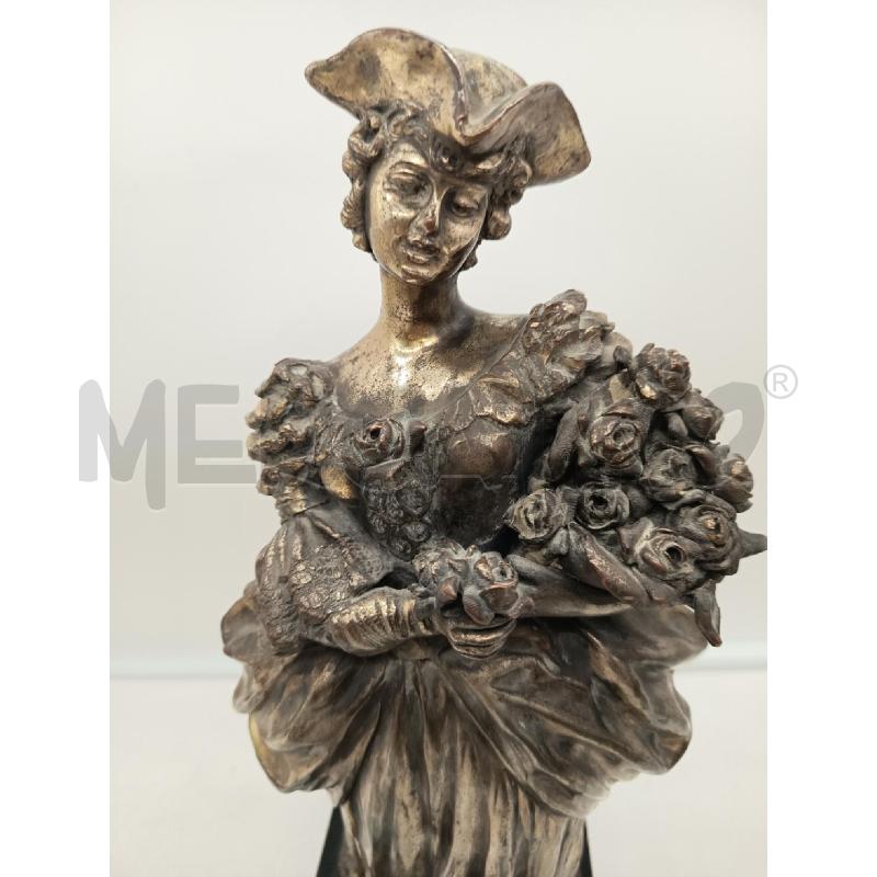 SCULTURA TERRACOTTA ARGENTATA DAMINA BASE LEGNO | Mercatino dell'Usato Roma porta maggiore 4