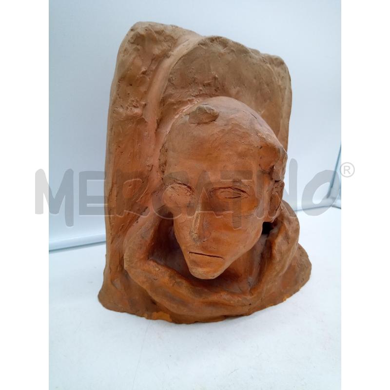 SCULTURA TERRACOTTA BUSTO SANTO | Mercatino dell'Usato Roma porta maggiore 2