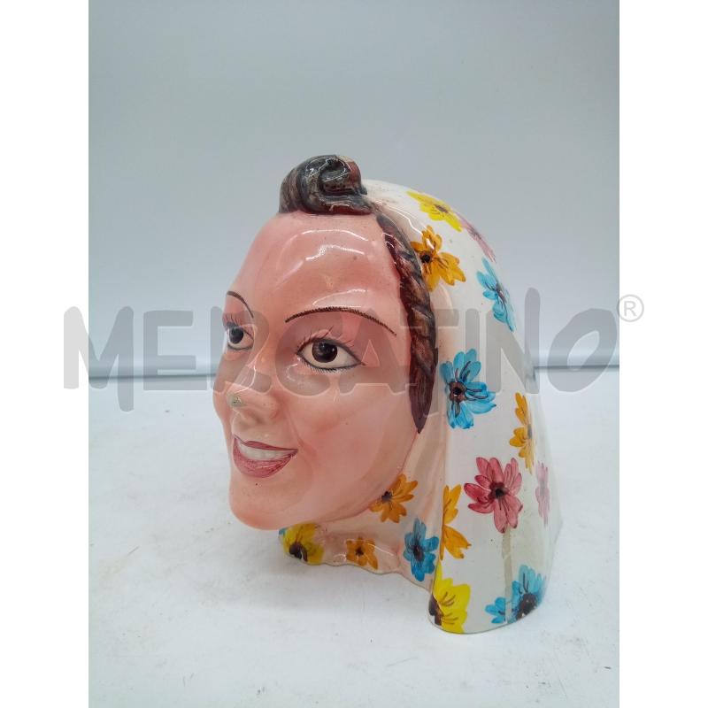 SCULTURA TESTA CERAMICA CONTADINA | Mercatino dell'Usato Roma porta maggiore 2