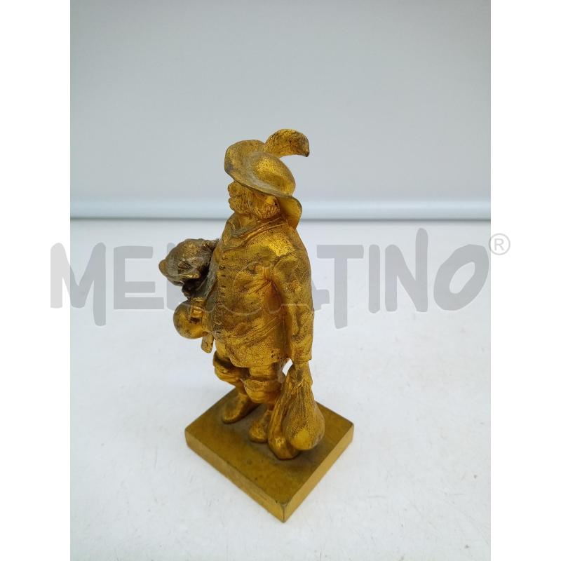 SCULTURINA SIGNOROTTO CON CACCIAGGIONE BRONZO DORATO | Mercatino dell'Usato Roma porta maggiore 3