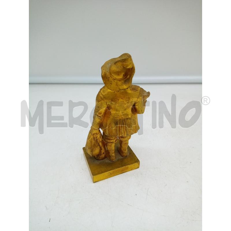SCULTURINA SIGNOROTTO CON CACCIAGGIONE BRONZO DORATO | Mercatino dell'Usato Roma porta maggiore 4