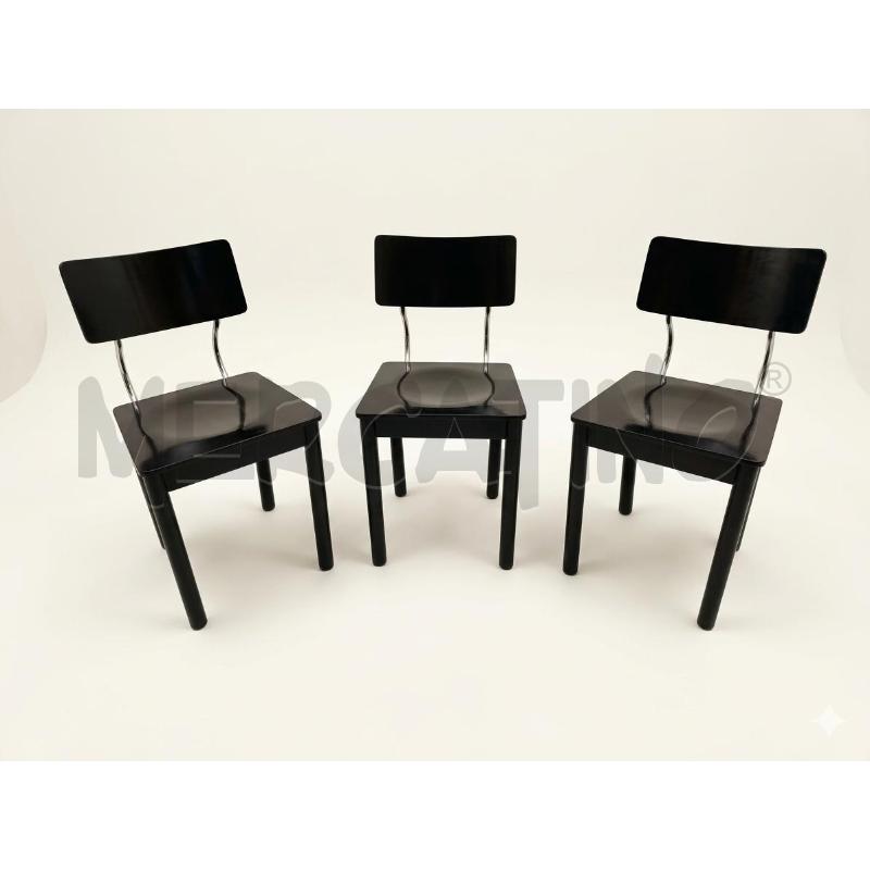 SEDIE PZ.3 LACCATE NERE DESIGN  | Mercatino dell'Usato Roma porta maggiore 1