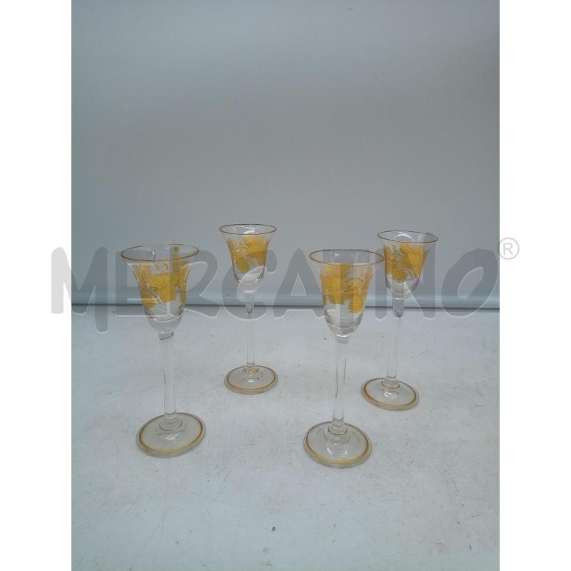 SET BICCHIERINI DECO FOGLIE DORATE | Mercatino dell'Usato Roma porta maggiore 1