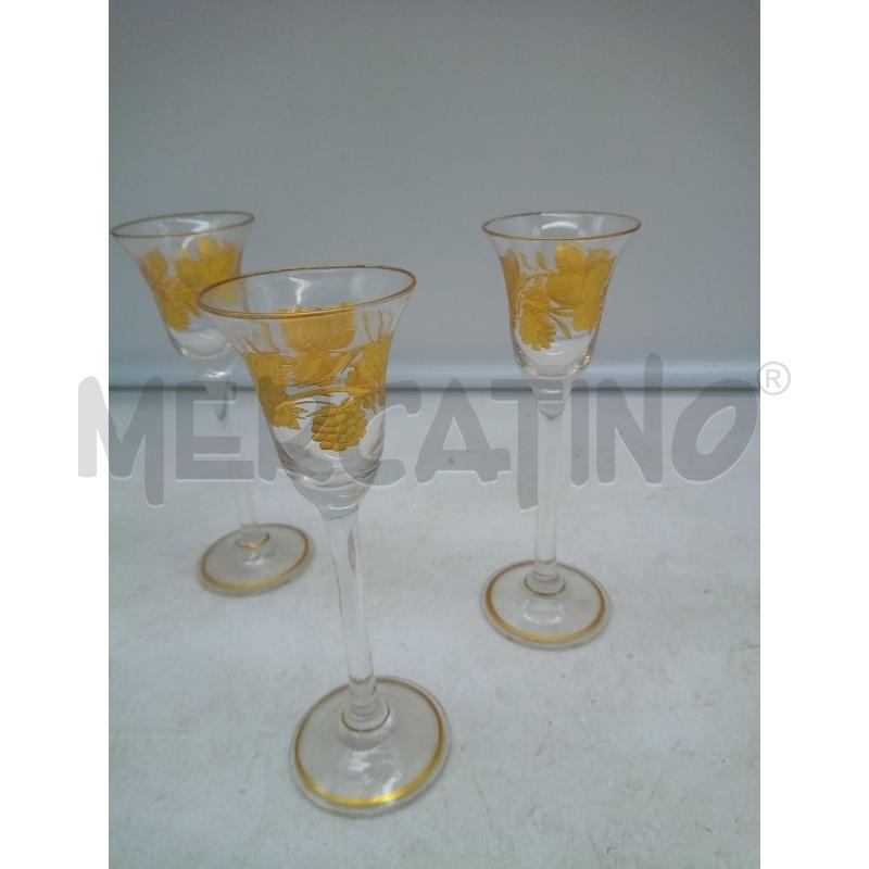 SET BICCHIERINI DECO FOGLIE DORATE | Mercatino dell'Usato Roma porta maggiore 2
