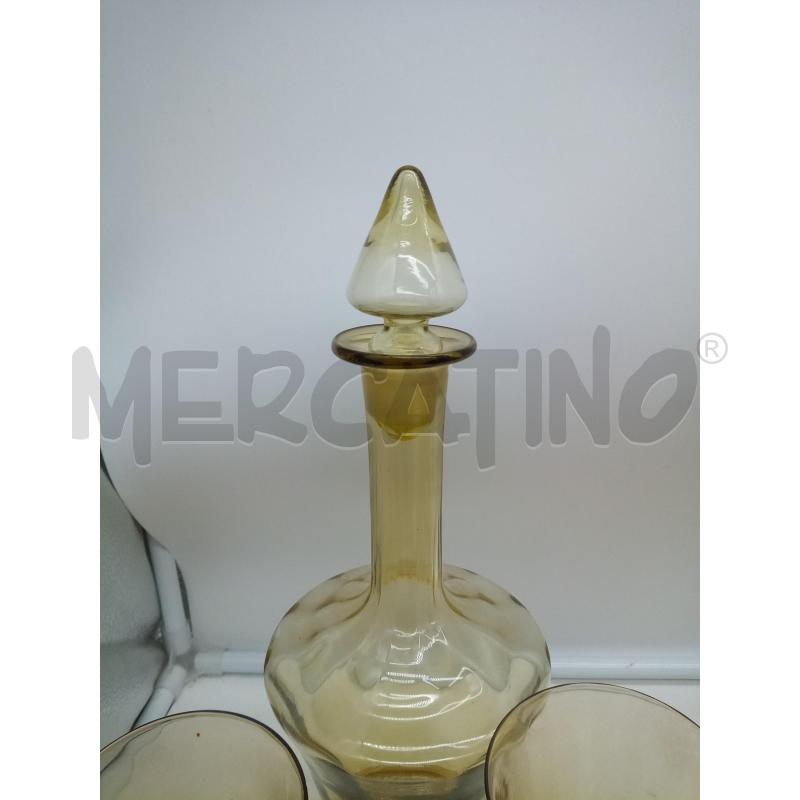 SET BICCHIERI VETRO PRIMI 900 AMBRATO CON BOTTIGLIA  | Mercatino dell'Usato Roma porta maggiore 2