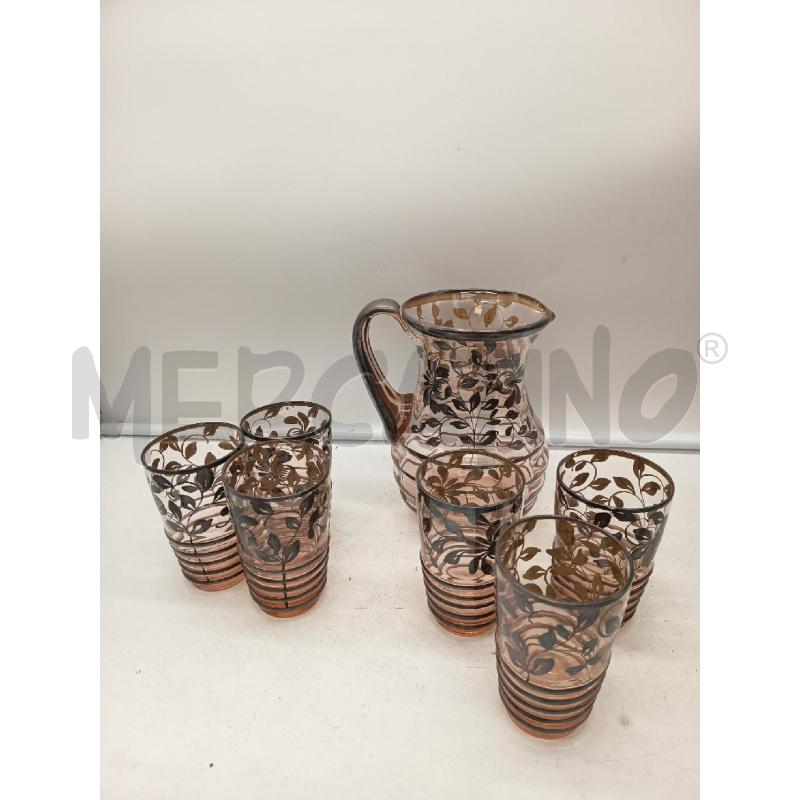 SET BICCHIERI VETRO +BROCCA SPENNELLATE ARG '40 | Mercatino dell'Usato Roma porta maggiore 2