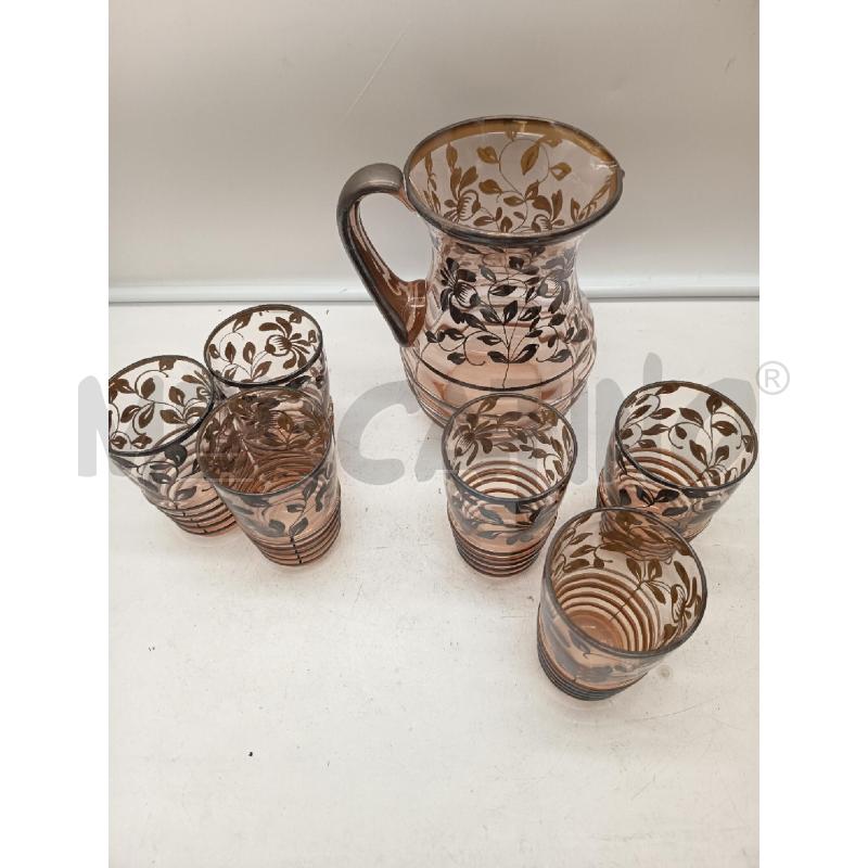 SET BICCHIERI VETRO +BROCCA SPENNELLATE ARG '40 | Mercatino dell'Usato Roma porta maggiore 5