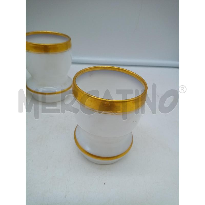 SET BITTIGLAI E BICCHIERE OPALINE BIANCO B ORO | Mercatino dell'Usato Roma porta maggiore 5