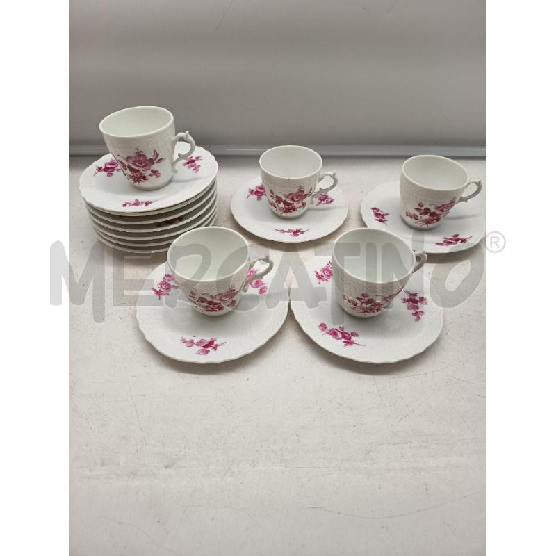 SET CAFFE PORCELLANA GINORI FIORELLINI ROSA   | Mercatino dell'Usato Roma porta maggiore 2