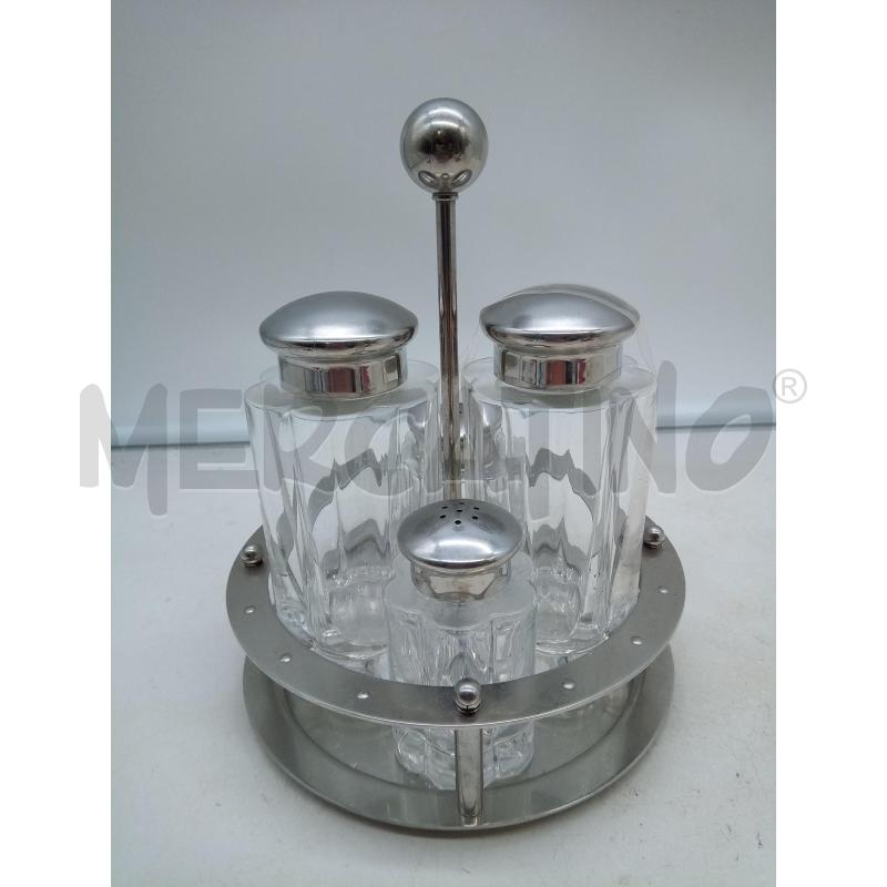 SET CONDIMENTI INOX VETRO ALESSI   | Mercatino dell'Usato Roma porta maggiore 2