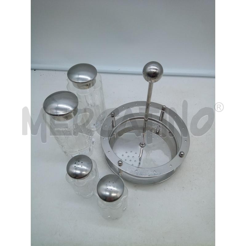 SET CONDIMENTI INOX VETRO ALESSI   | Mercatino dell'Usato Roma porta maggiore 3