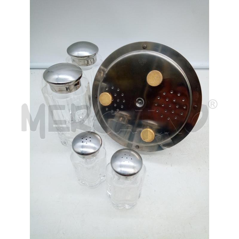 SET CONDIMENTI INOX VETRO ALESSI   | Mercatino dell'Usato Roma porta maggiore 4