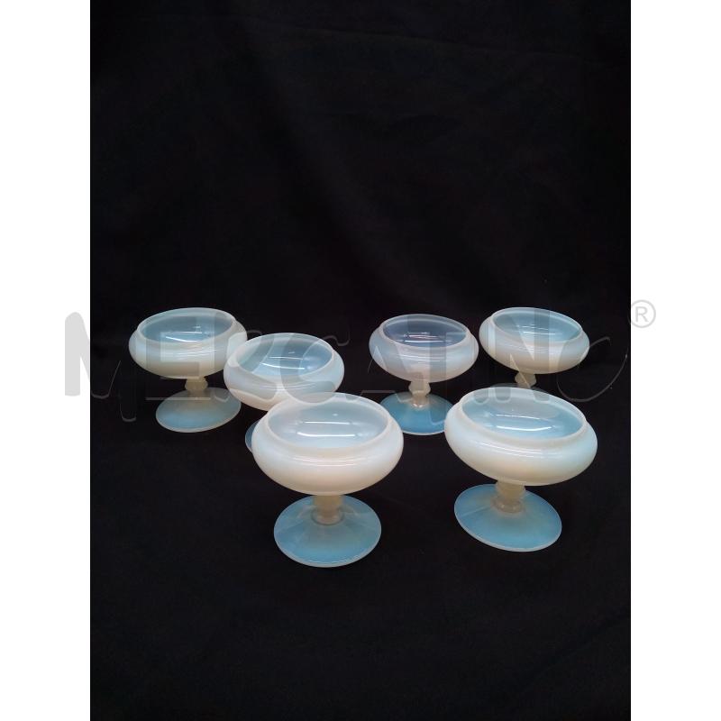 SET COPPE DA GELATO VETRO LATTIMO   | Mercatino dell'Usato Roma porta maggiore 1