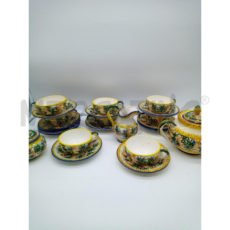 SET DA THE CERAMICA CIVITA CASTELLANA PUTTI RILIEVO | Mercatino dell'Usato Roma porta maggiore 1