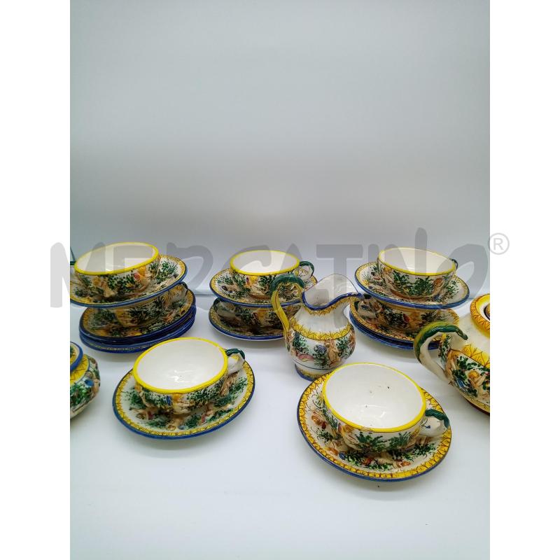 SET DA THE CERAMICA CIVITA CASTELLANA PUTTI RILIEVO | Mercatino dell'Usato Roma porta maggiore 2