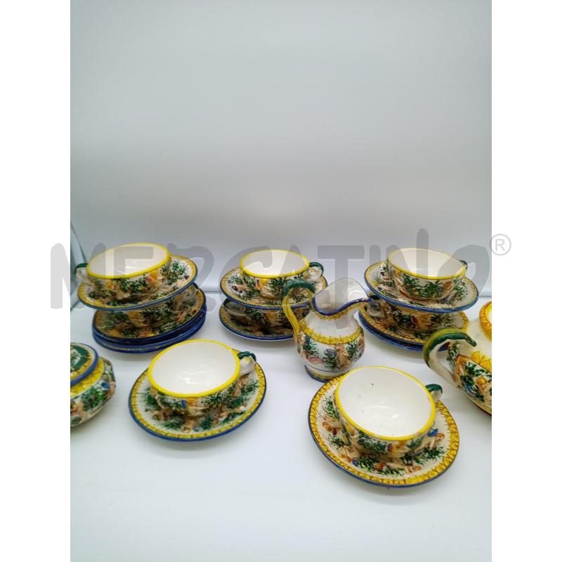 SET DA THE CERAMICA CIVITA CASTELLANA PUTTI RILIEVO | Mercatino dell'Usato Roma porta maggiore 5
