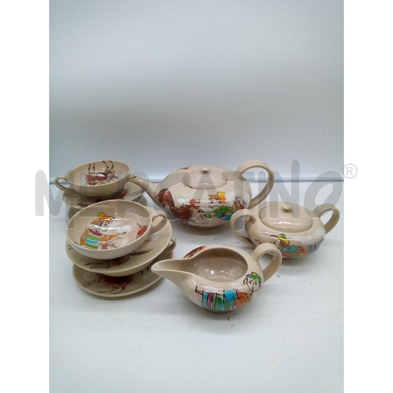 SET DA THE CERAMICA DECÒ BARATTI BIBMI CON ANIMALI | Mercatino dell'Usato Roma porta maggiore 1