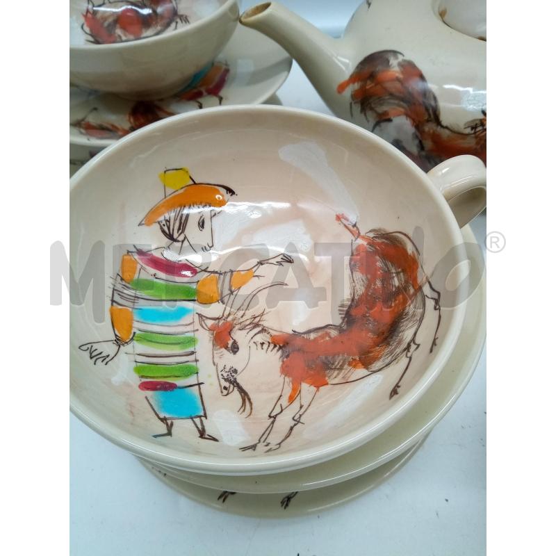 SET DA THE CERAMICA DECÒ BARATTI BIBMI CON ANIMALI | Mercatino dell'Usato Roma porta maggiore 2