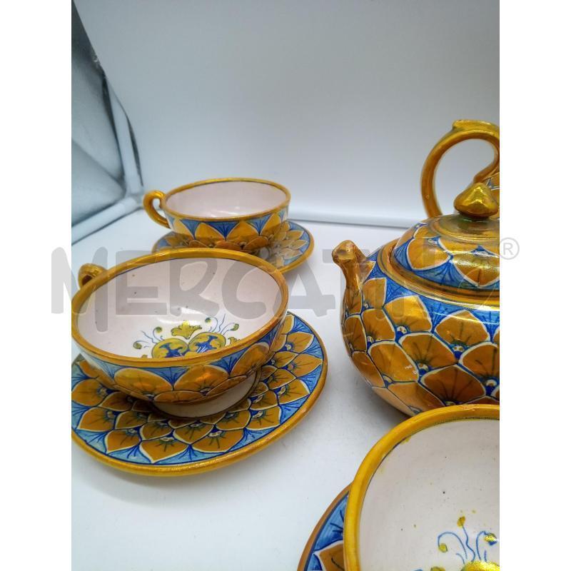 SET DA THE CERAMICA DERUTA LUSTRO FOGLIE DORATE DIFETTI | Mercatino dell'Usato Roma porta maggiore 3