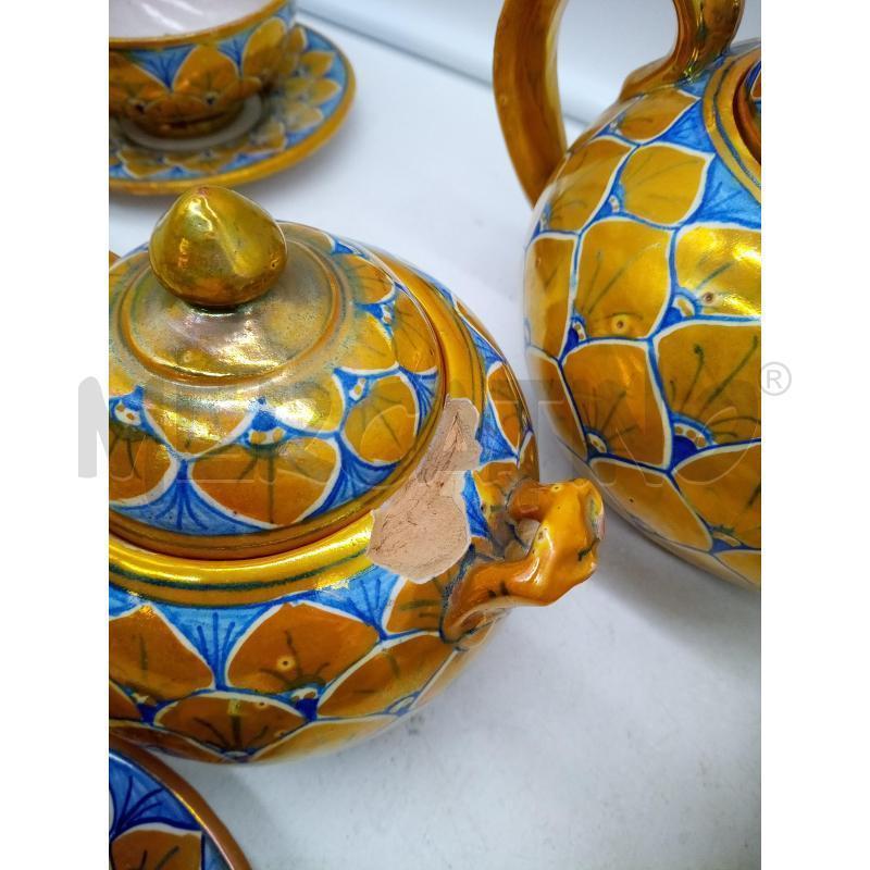 SET DA THE CERAMICA DERUTA LUSTRO FOGLIE DORATE DIFETTI | Mercatino dell'Usato Roma porta maggiore 4