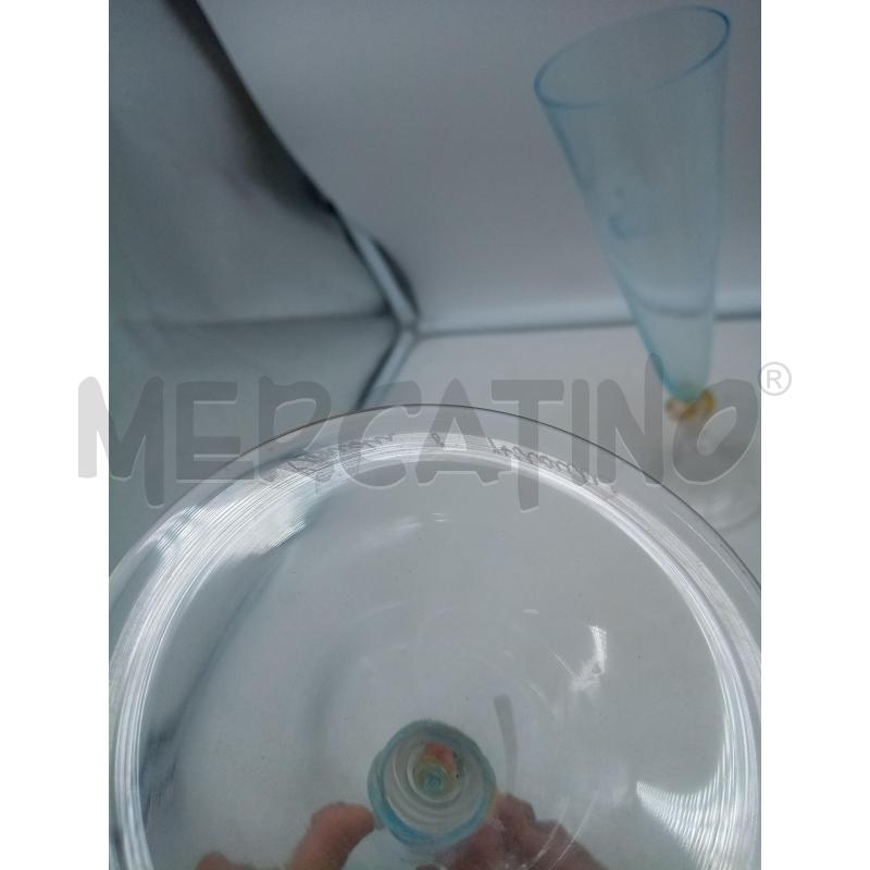 SET FLUTES VETRO MURANO AZZURRO INCL ORO ALBARELLI CENEDESI | Mercatino dell'Usato Roma porta maggiore 4
