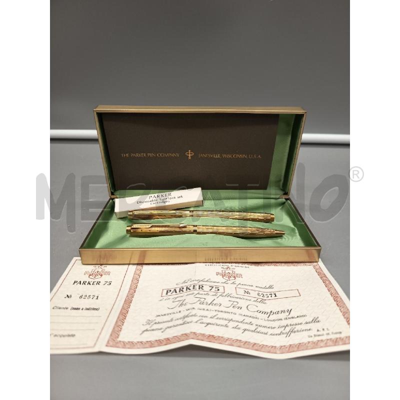 SET PENNE STILO SFERA PARKER DECORO PUNTINI | Mercatino dell'Usato Roma porta maggiore 1