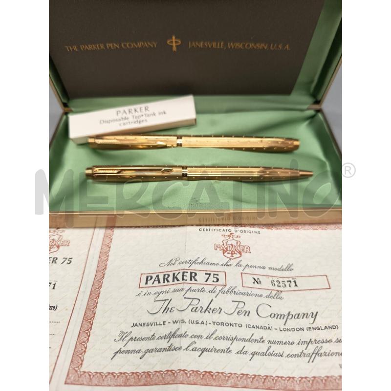 SET PENNE STILO SFERA PARKER DECORO PUNTINI | Mercatino dell'Usato Roma porta maggiore 2