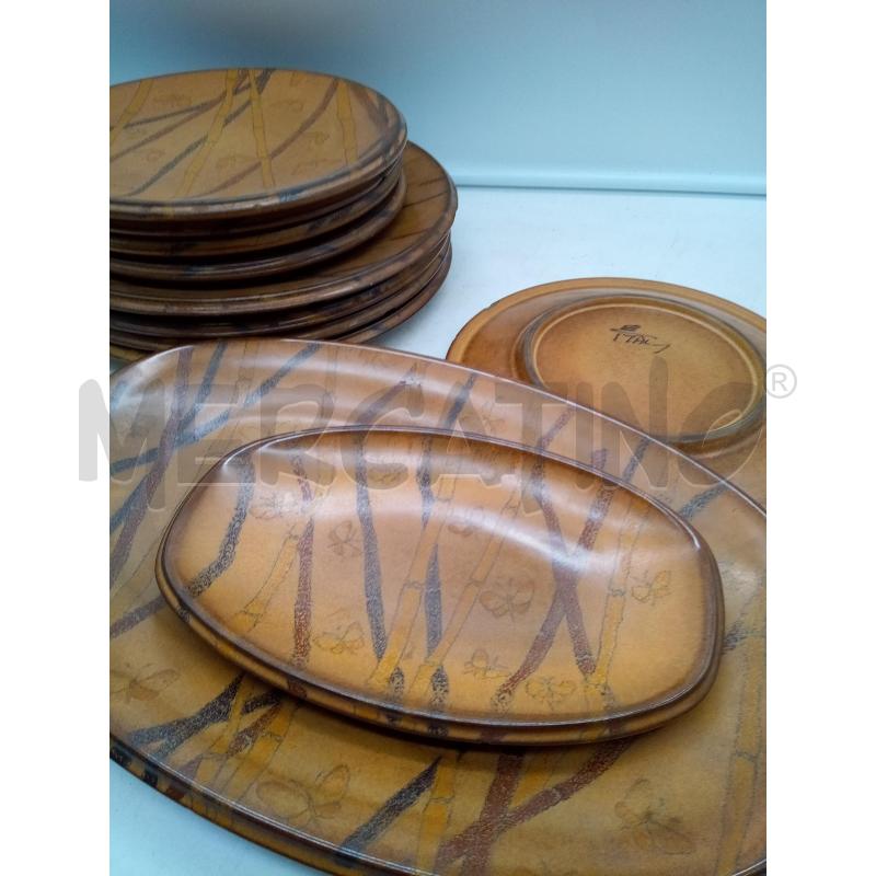 SET PIATTI CERAMICA ERNESTINE CANNE BAMBOO FARFALLE | Mercatino dell'Usato Roma porta maggiore 3