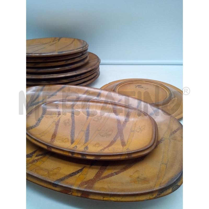 SET PIATTI CERAMICA ERNESTINE CANNE BAMBOO FARFALLE | Mercatino dell'Usato Roma porta maggiore 5