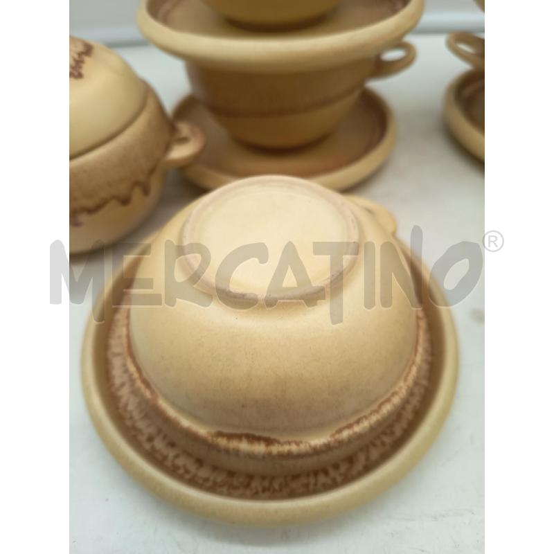 SET TAZZE CERAMICA FUTURISTA BEIGE COLATURE | Mercatino dell'Usato Roma porta maggiore 2