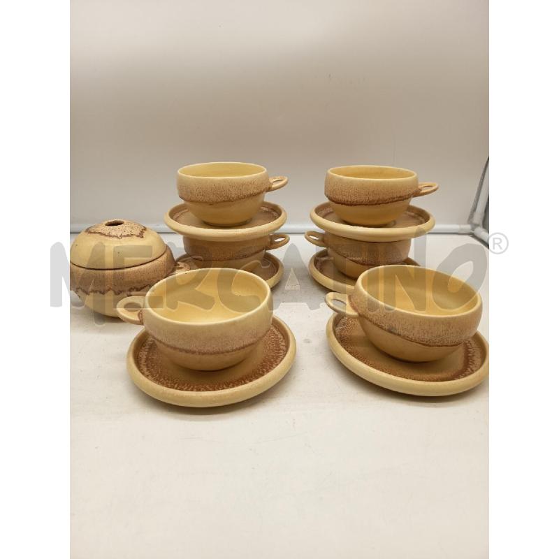 SET TAZZE CERAMICA FUTURISTA BEIGE COLATURE | Mercatino dell'Usato Roma porta maggiore 4