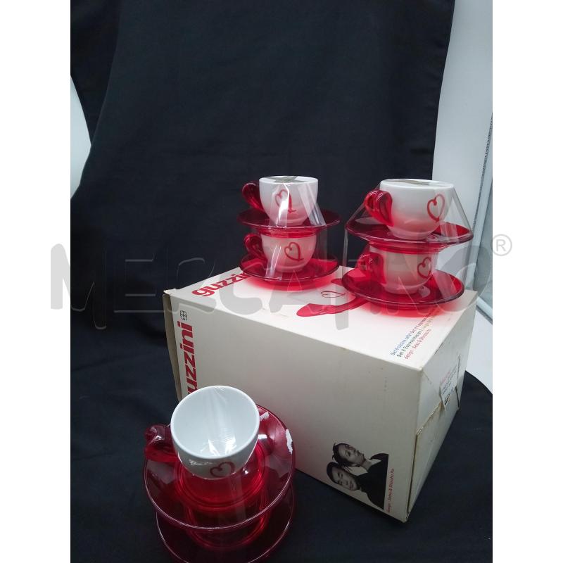 SET TAZZINE CAFFE GUZZINI ROSSE E BIANCHE | Mercatino dell'Usato Roma porta maggiore 2