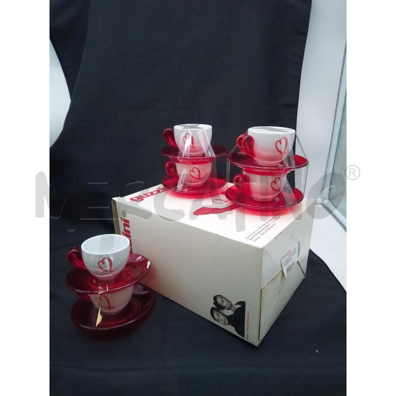 SET TAZZINE CAFFE GUZZINI ROSSE E BIANCHE | Mercatino dell'Usato Roma porta maggiore 3