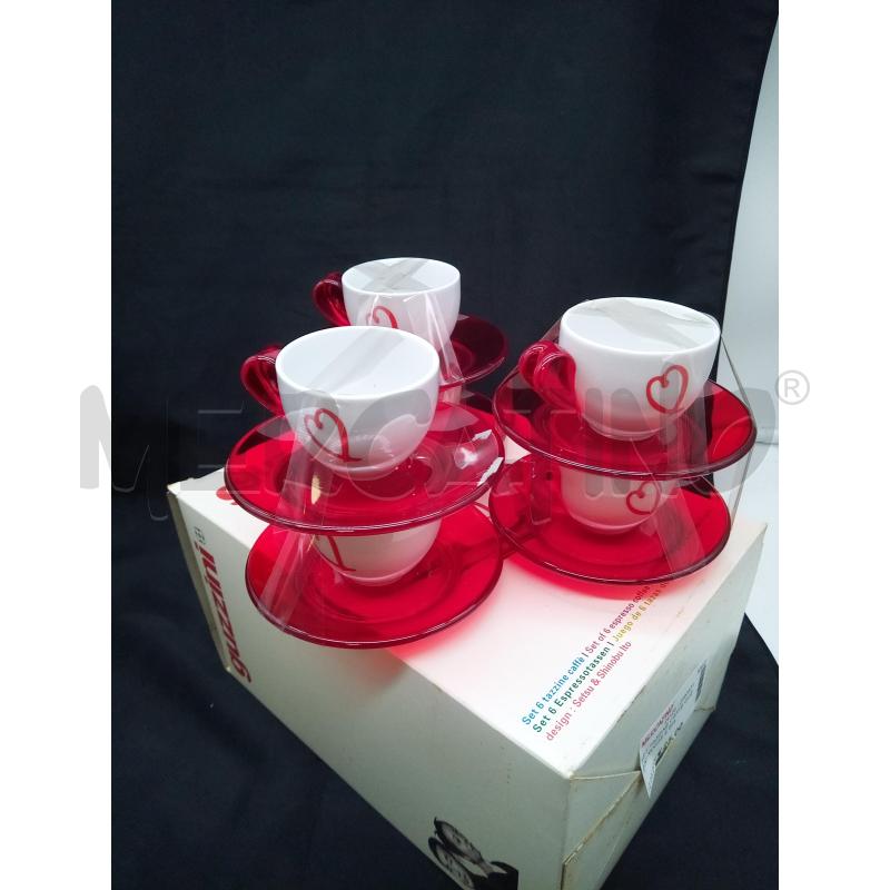 SET TAZZINE CAFFE GUZZINI ROSSE E BIANCHE | Mercatino dell'Usato Roma porta maggiore 4