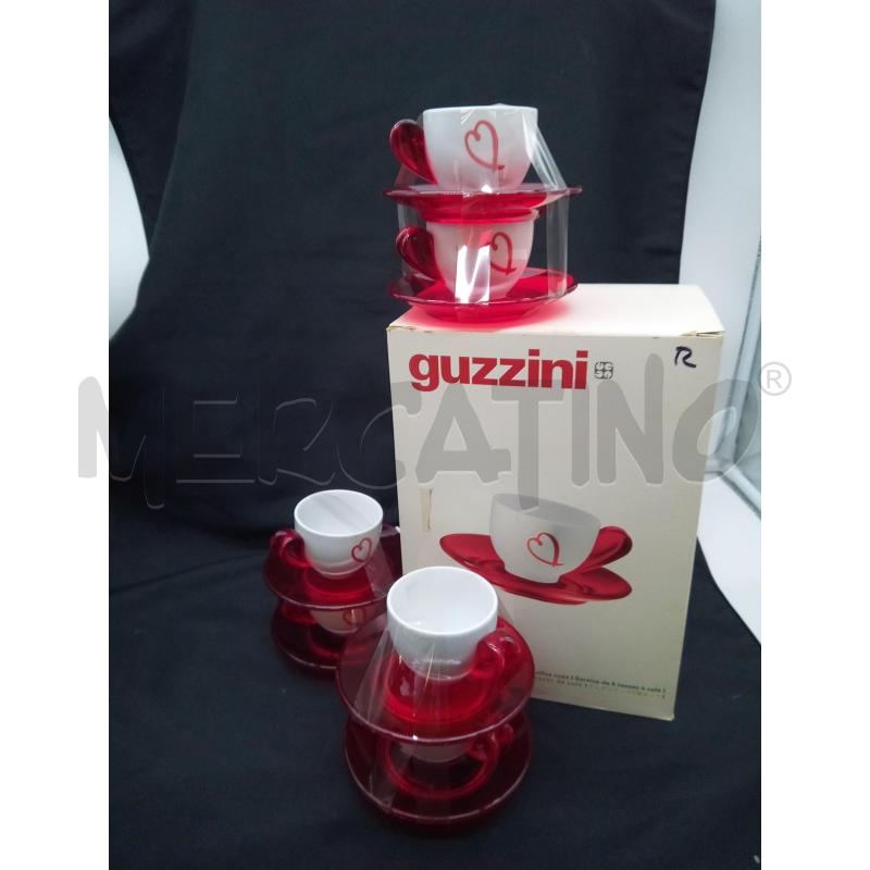 SET TAZZINE CAFFE GUZZINI ROSSE E BIANCHE | Mercatino dell'Usato Roma porta maggiore 5