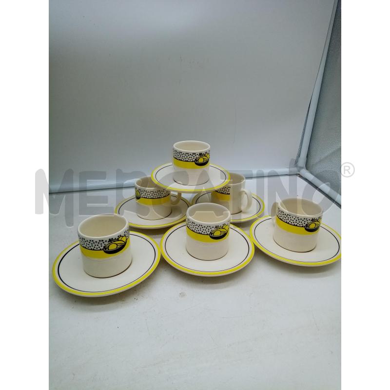 SET TAZZINE CERAMICA PAGNOSSIN FASCIA GIALLA FRUTTA | Mercatino dell'Usato Roma porta maggiore 1
