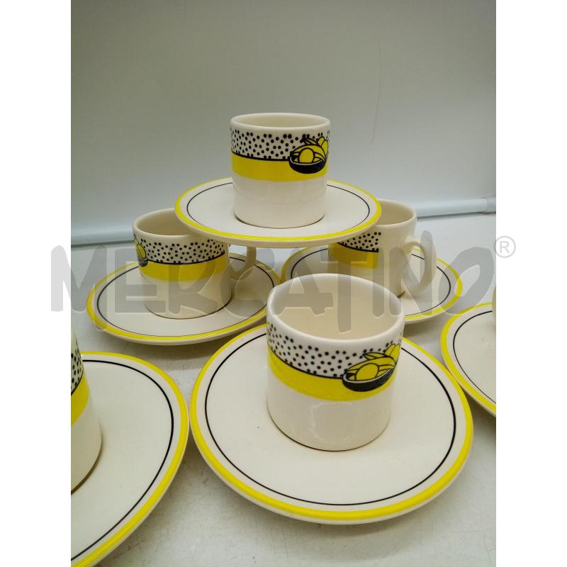 SET TAZZINE CERAMICA PAGNOSSIN FASCIA GIALLA FRUTTA | Mercatino dell'Usato Roma porta maggiore 2