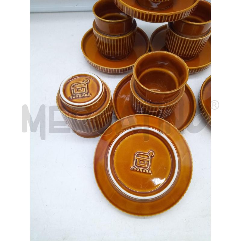 SET TAZZINE TOGNANA CERAMICA SMALTATA INGRANAGGIO  | Mercatino dell'Usato Roma porta maggiore 3