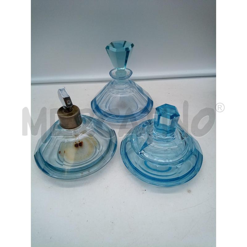 SET TOLETTA VETRO AZZURRO ART DECO DIFETTI MULTIPLI | Mercatino dell'Usato Roma porta maggiore 1