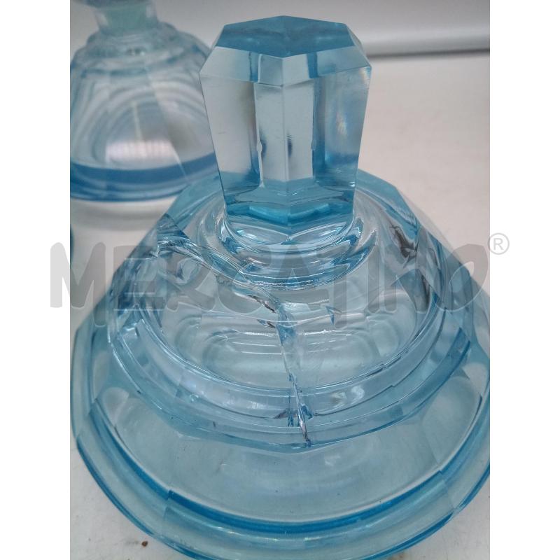 SET TOLETTA VETRO AZZURRO ART DECO DIFETTI MULTIPLI | Mercatino dell'Usato Roma porta maggiore 2