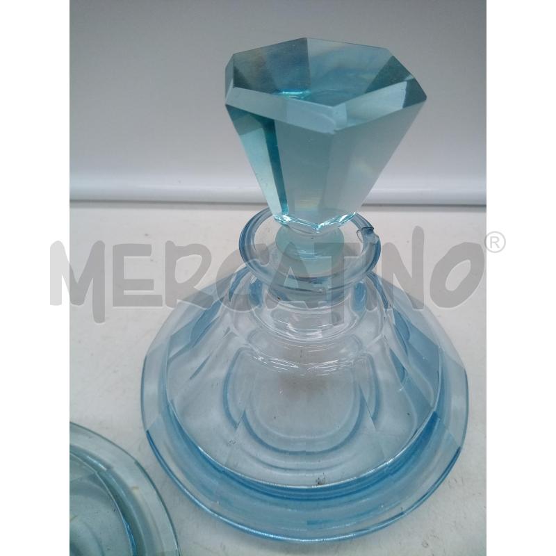 SET TOLETTA VETRO AZZURRO ART DECO DIFETTI MULTIPLI | Mercatino dell'Usato Roma porta maggiore 3