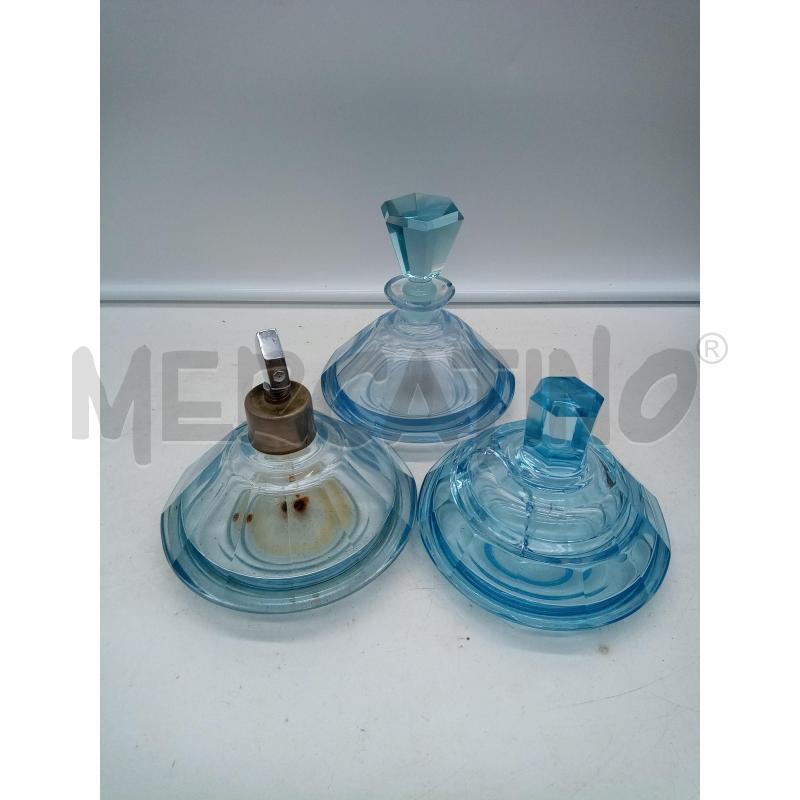 SET TOLETTA VETRO AZZURRO ART DECO DIFETTI MULTIPLI | Mercatino dell'Usato Roma porta maggiore 4