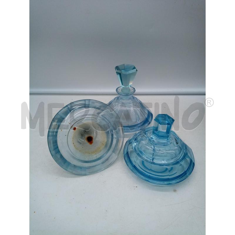 SET TOLETTA VETRO AZZURRO ART DECO DIFETTI MULTIPLI | Mercatino dell'Usato Roma porta maggiore 5