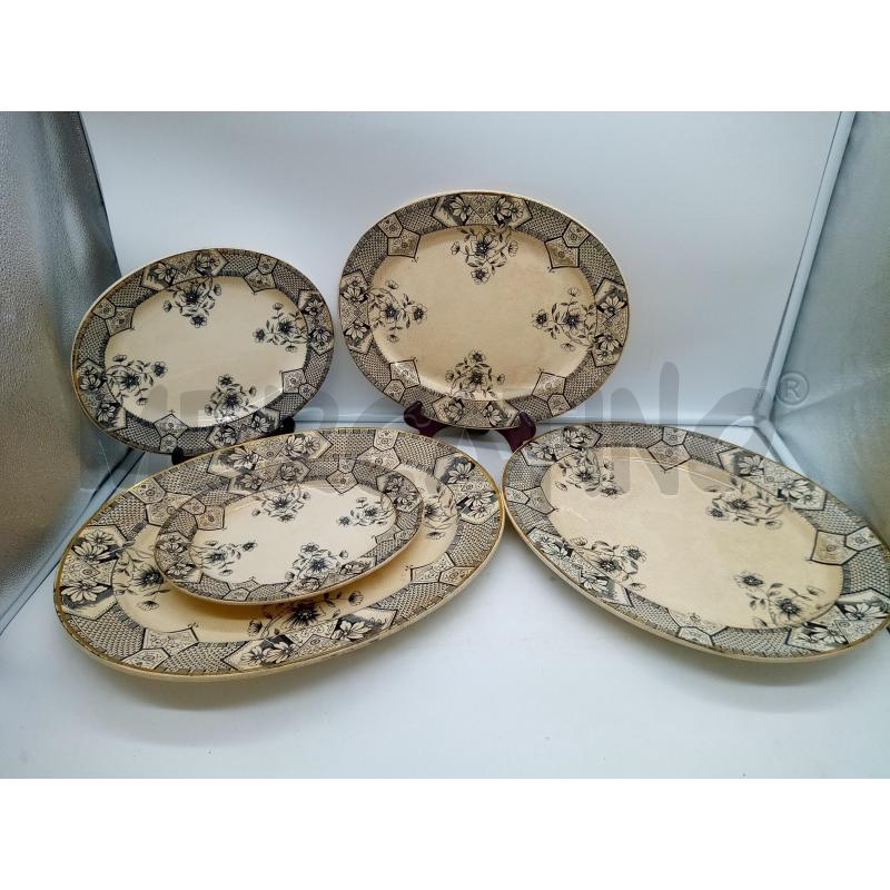 SET VASSOI TERRAGLIA RATHBONE SMITH FIORI NERI B ORO | Mercatino dell'Usato Roma porta maggiore 1